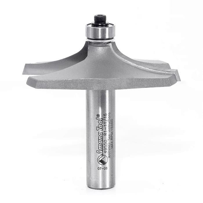 2-23/32" Dia x 5/8" Carbide Tipped Table Edging Bit, 1-11/16" Radius, 1/2" Shank