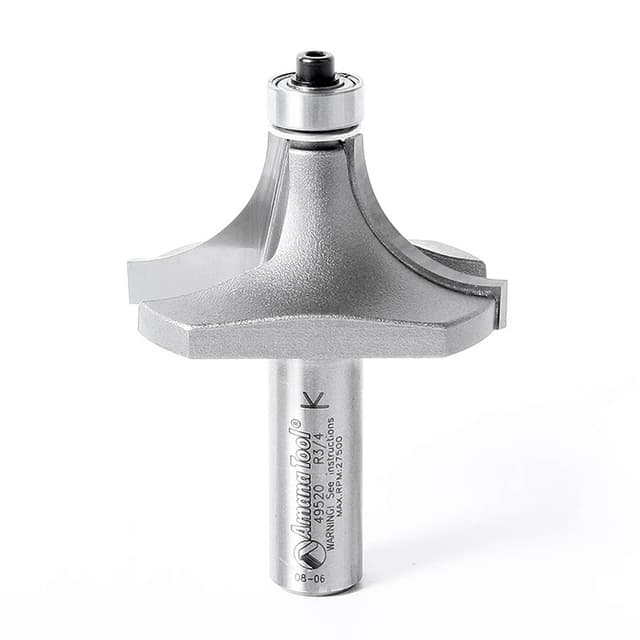 2-7/8" x 3/4" Radius Corner Rounding Bit with Ball Bearing Guide, 2-Flute, 1/2" Shank