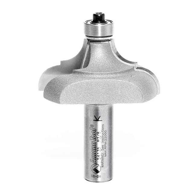 2" Dia x 1" Carbide Tipped Classical Cove/Bead Bit, 3/8" x 3/8" Radius, 1/2" Shank