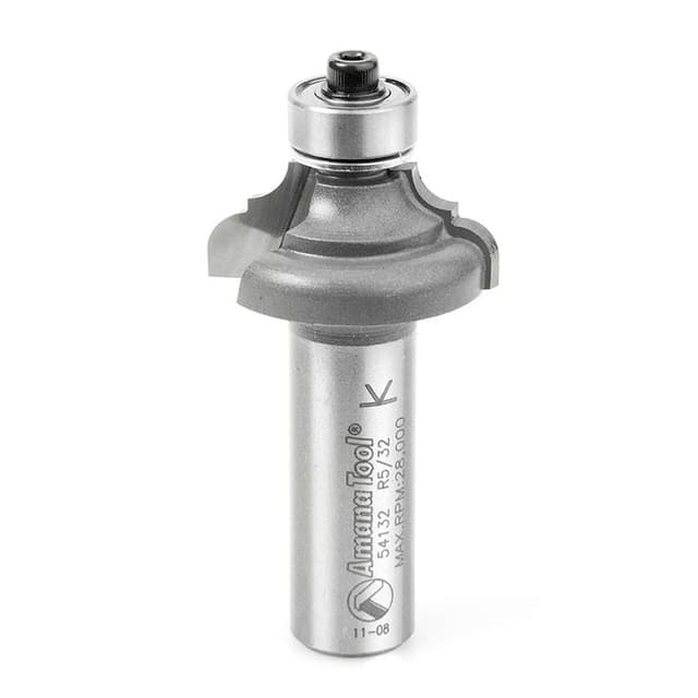 1-1/8" Dia x 1/2" Carbide Tipped Classical Cove/Bead Bit, 5/32" x 5/32" Radius, 1/2" Shank