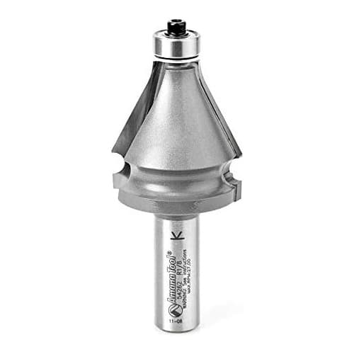 1-1/4" Dia x 1-1/2" Carbide Tipped Handrail Chamfer Bit, 1/8" x 1/2" Radius, 1/2" Shank