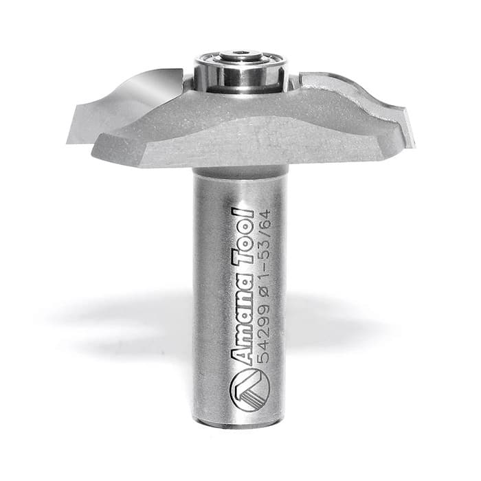 1-53/64" Dia x 3/8" Carbide Tipped Base Molding Ogee Bit, Edge Detail with BB 19/64" x 13/32" Radius, 1/2" Shank