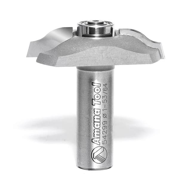 1-53/64" Dia x 3/8" Carbide Tipped Base Molding Ogee Bit, Edge Detail with BB 19/64" x 13/32" Radius, 1/2" Shank