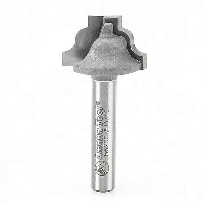 13/16" Dia x 33/64" Carbide Tipped Plunging Ogee Stile 1/8" Radius, 1/4" Shank