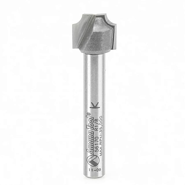 1/2" Dia x 3/8" Carbide Tipped Plunge Beading Bit, 1/8" Radius, 1/4" Shank