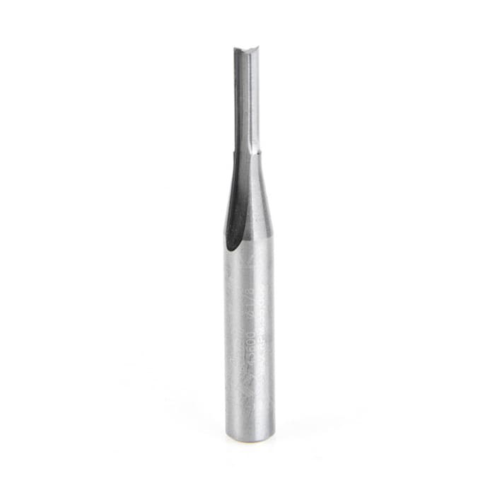 1/8" x 2" Double Straight Plastic Cutting Router Bit, 2-Flute, 1/4" Shank