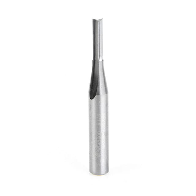 1/8" x 2" Double Straight Plastic Cutting Router Bit, 2-Flute, 1/4" Shank