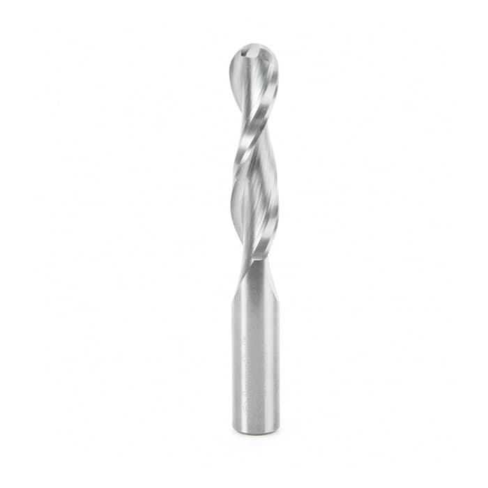 1/2" x 4" Up-Cut Ball Nose Spiral Router Bit, 2-Flute, 1/2" Shank