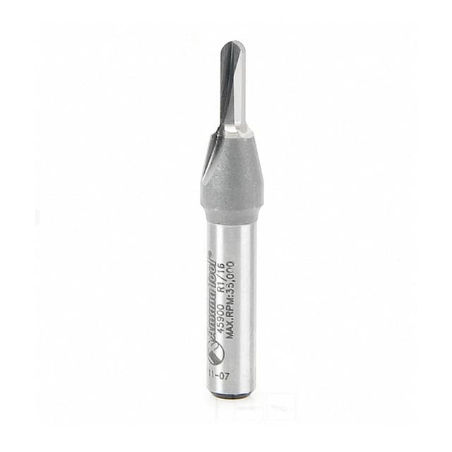1/8" x 1-3/4" x 1/16" Radius Core Box Router Bit, 2-Flute, 1/4" Shank