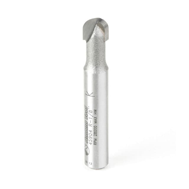 1/4" x 1-5/8" x 1/8" Radius Core Box Router Bit, 1/4" Shank