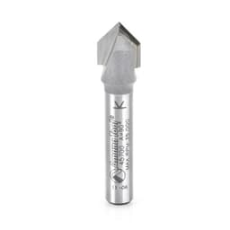 Amana Tool 45705 Carbide Tipped V-Groove 60 Deg x 1/2" Dia x 7/16" x 1/4" Shank Router Bit