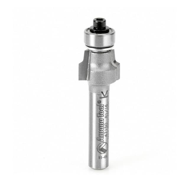 1/2" Dia x 3/8" Carbide Tipped No-File Trim .059 Radius Bevel Trim Bits, 1/2" Shank