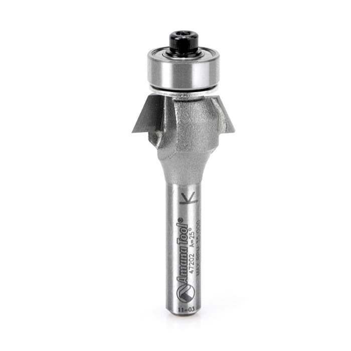 3/4" x 25° Bevel Laminate Trim Bit, 2-Flute, 1/4" Shank