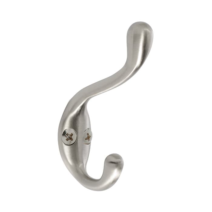 3-5/16" x 3-1/4" Medium Coat/Hat Hook, Satin Nickel Finish