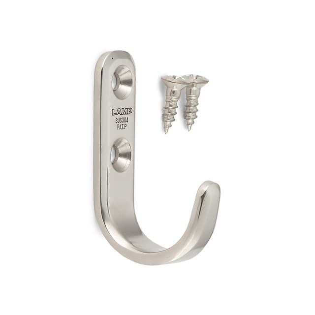 43mm Single J-Hook, Satin Stainless Steel