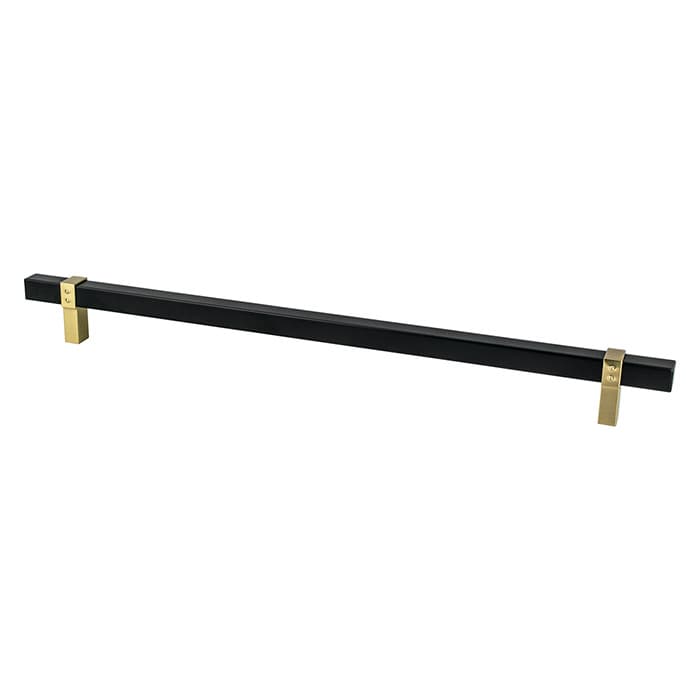 18" Rivet Rebel Appliance Pull, Matte Black/Modern Brushed Gold