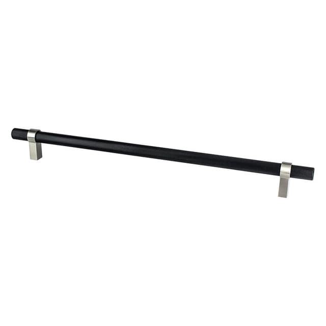 18" Radial Reign Appliance Pull, Matte Black/Brushed Nickel