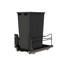 53WC Single 50 QT Steel Bottom Mount Pullout Waste Container, Soft-Close for 11-1/4" Cabinet Opening, Black