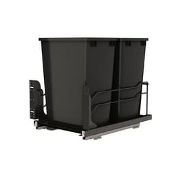 53WC Double 35 QT Steel Bottom Mount Pullout Waste Container, Soft-Close for 18" Cabinet Opening, Black