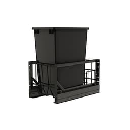 5349 Single 35 QT Aluminum Pullout Waste Container, Soft-Closing for 11" Cabinet Opening, Black