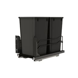 53WC Double 27 QT Steel Bottom Mount Pullout Waste Container, Soft-Close for 11-1/2" Cabinet Opening, Black
