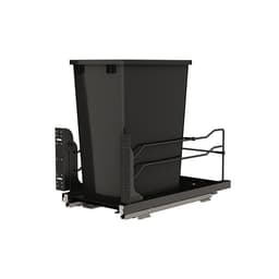 53WC Single 35 QT Steel Bottom Mount Pullout Waste Container, Soft-Close for 11-1/4" Cabinet Opening, Black