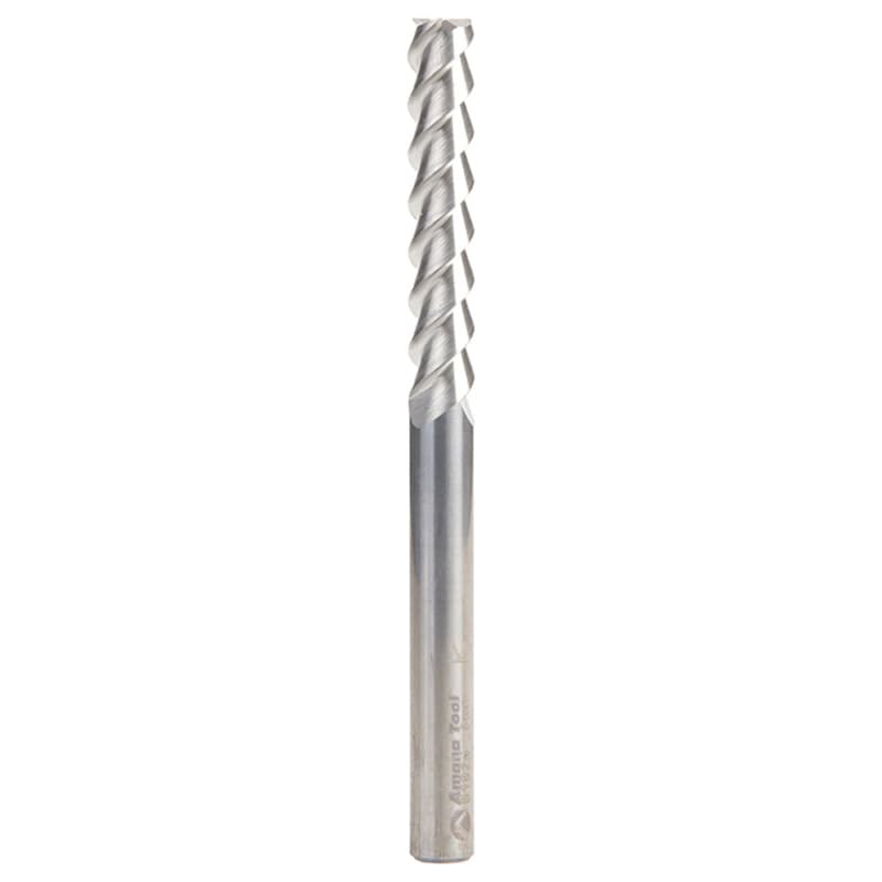8mm x 45mm 55° CNC Solid Carbide Aluminum/Acrylic Cutting Helix End Mill Bit, 3-Flute, 8mm Shank