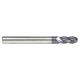 1/4" Dia x 5/8" High Performance Solid Carbide CNC Steel, Helix Spiral Ball Nose with AlTiN Coating 4-Flute, 1/4" Shank, 2-1/2" Long Up-Cut Router Bit, /End Mill