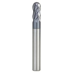 1/4" Dia x 1/2" High Performance Solid Carbide CNC Steel, Helix Spiral Ball Nose with AlTiN Coating 4-Flute, 1/4" Shank, 2" Long Up-Cut Router Bit, /End Mill