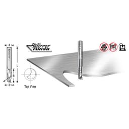 1/4" Dia x 3/8" Solid Carbide CNC Spiral 'O' Single Flute, Aluminum Cutting, 1/4" Shank, Down-Cut