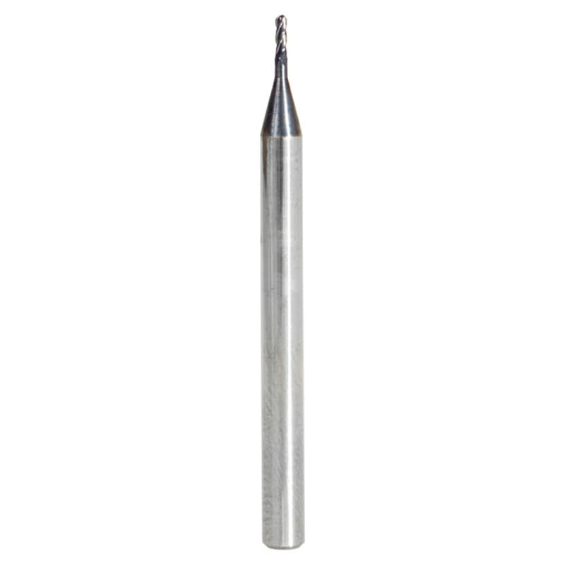 0.035" AlTiN Coated CNC Steel Ball End Mini Mill Bit, 4-Flute