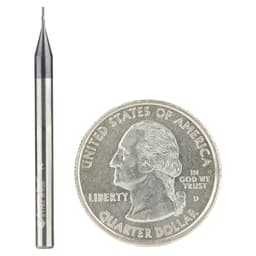 0.020" AlTiN Coated CNC Steel Ball End Mini Mill Bit, 4-Flute