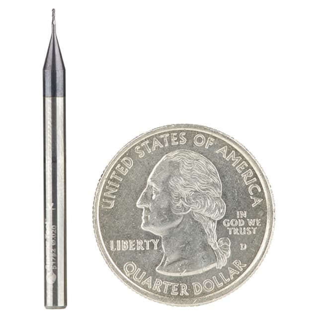 0.020" AlTiN Coated CNC Steel Ball End Mini Mill Bit, 4-Flute