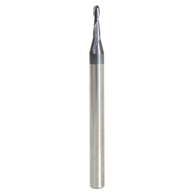 0.055" AlTiN Coated CNC Steel Ball End Mini Mill Bit, 2-Flute