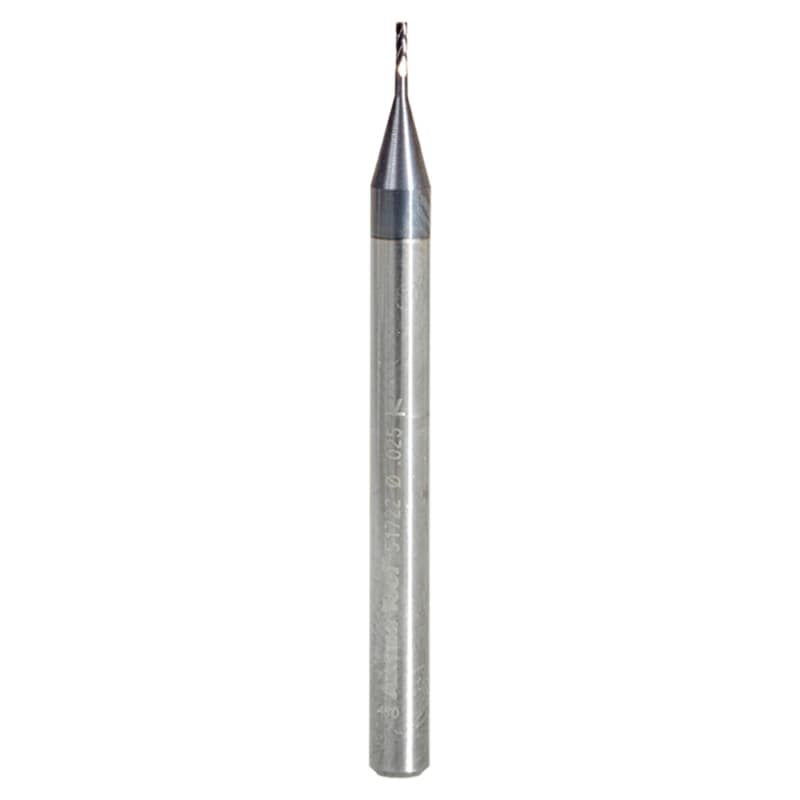 0.025" AlTiN Coated CNC Steel Square Mini End Mill Bit, 4-Flute