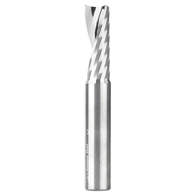 1/2" Dia x 1-3/8" Solid Carbide CNC Spiral 'O' Single Flute, Aluminum Cutting, 1/2" Shank, 3-1/2" Long Up-Cut Router Bit