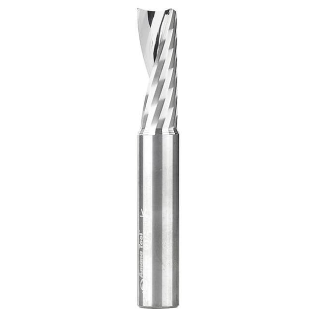 1/2" Dia x 1-3/8" Solid Carbide CNC Spiral 'O' Single Flute, Aluminum Cutting, 1/2" Shank, 3-1/2" Long Up-Cut Router Bit