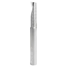 3/8" Dia x 1-3/8" Solid Carbide CNC Spiral 'O' Single Flute, Aluminum Cutting, 3/8" Shank, 3-1/2" Long Up-Cut Router Bit