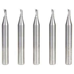 1/8" x 1/4" Up-Cut 'O' Aluminum Cutting CNC Spiral Router Bit, 1-Flute, 1/4" shank (5/Pack)