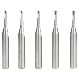 1/8" x 2" Up-Cut 'O' Aluminum Cutting CNC Spiral Router Bit, 1-Flute, 1/4" shank (5/Pack)