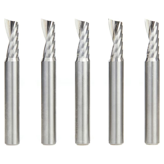 1/4" x 5/8" Up-Cut 'O' Aluminum Cutting CNC Spiral Router Bit, 1-Flute, 1/4" shank (5/Pack)