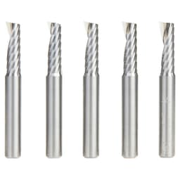 51377-5 1/4" x 2" Up-Cut 'O' Aluminum Cutting CNC Spiral Router Bit, 1-Flute, 1/4" shank (5/Pack)