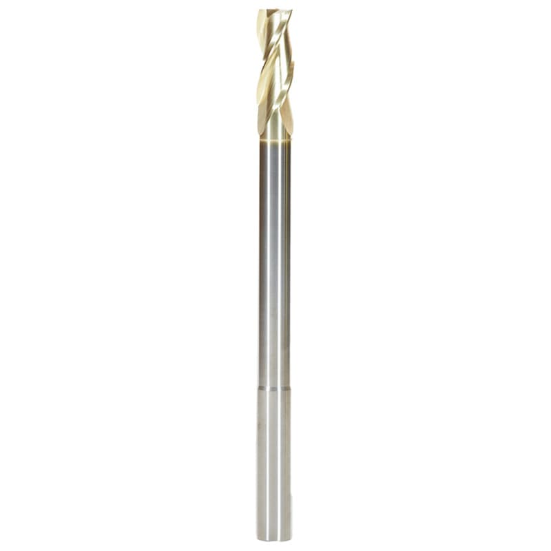 1/2" Dia x 1-1/4" Extra Long CNC 2D/3D Carving Flat Bottom 0.10° Angle Solid Carbide Router Bit, 3 Flute, 1/2" Shank