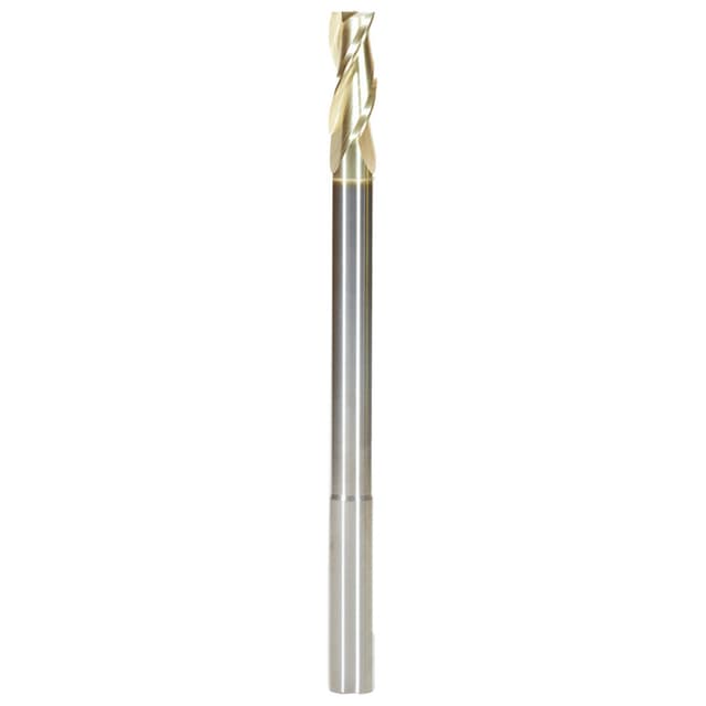 1/2" Dia x 1-1/4" Extra Long CNC 2D/3D Carving Flat Bottom 0.10° Angle Solid Carbide Router Bit, 3 Flute, 1/2" Shank