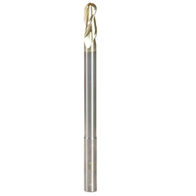 1/2" Dia x 1/4" Radius Extra Long CNC 2D/3D Carving Ball Nose 0.10° Straight Angle Solid Carbide Router Bit, 1/2" Shank