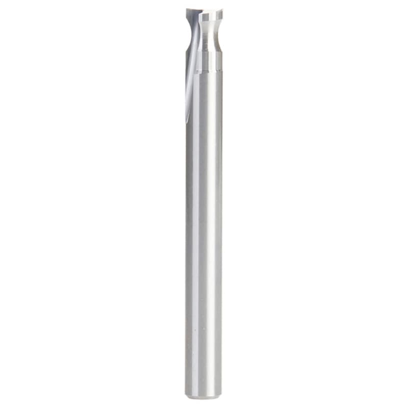 3/16" Radius x 1/4" x 2-1/2" Solid Carbide 'O' Flute, Plastic Edge Rounding Straight Router Bit, 2-Flute, 1/4" Shank