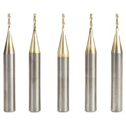 1/16" Dia x 5/16" 2D/3D Carving Flat Bottom ZrN Coated Router Bit, 3 Flute, 1/4" Shank (5/Pack)