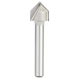 1/2" Dia x 1/4" Carbide Tipped V-Groove Bit, 2 Flute, 1/4" Shank