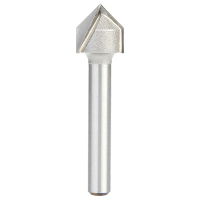 1/2" Dia x 1/4" Carbide Tipped V-Groove Bit, 2 Flute, 1/4" Shank