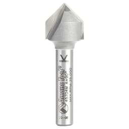 1/2" Dia x 15/64" Carbide Tipped V-Groove Bit, 2 Flute, 6mm Shank